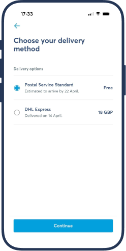 Speedy card delivery in Europe